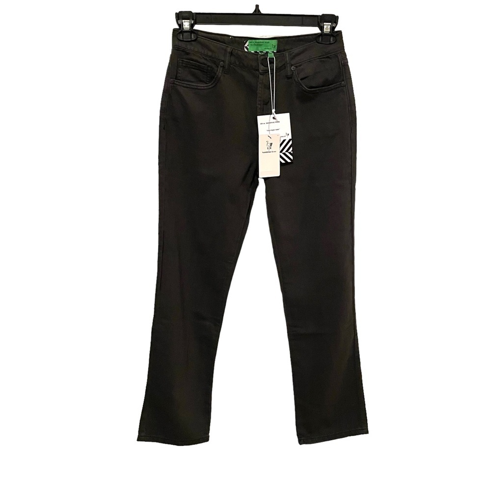 NWT Sandrine Rose Free People High Rise Jeans Button Fly Cotton/Flax Gray 27